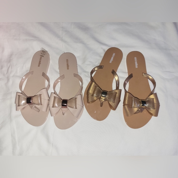 Mini Melissa Other - Mini Melissa Women's Sandals - Pink and Gold Bow